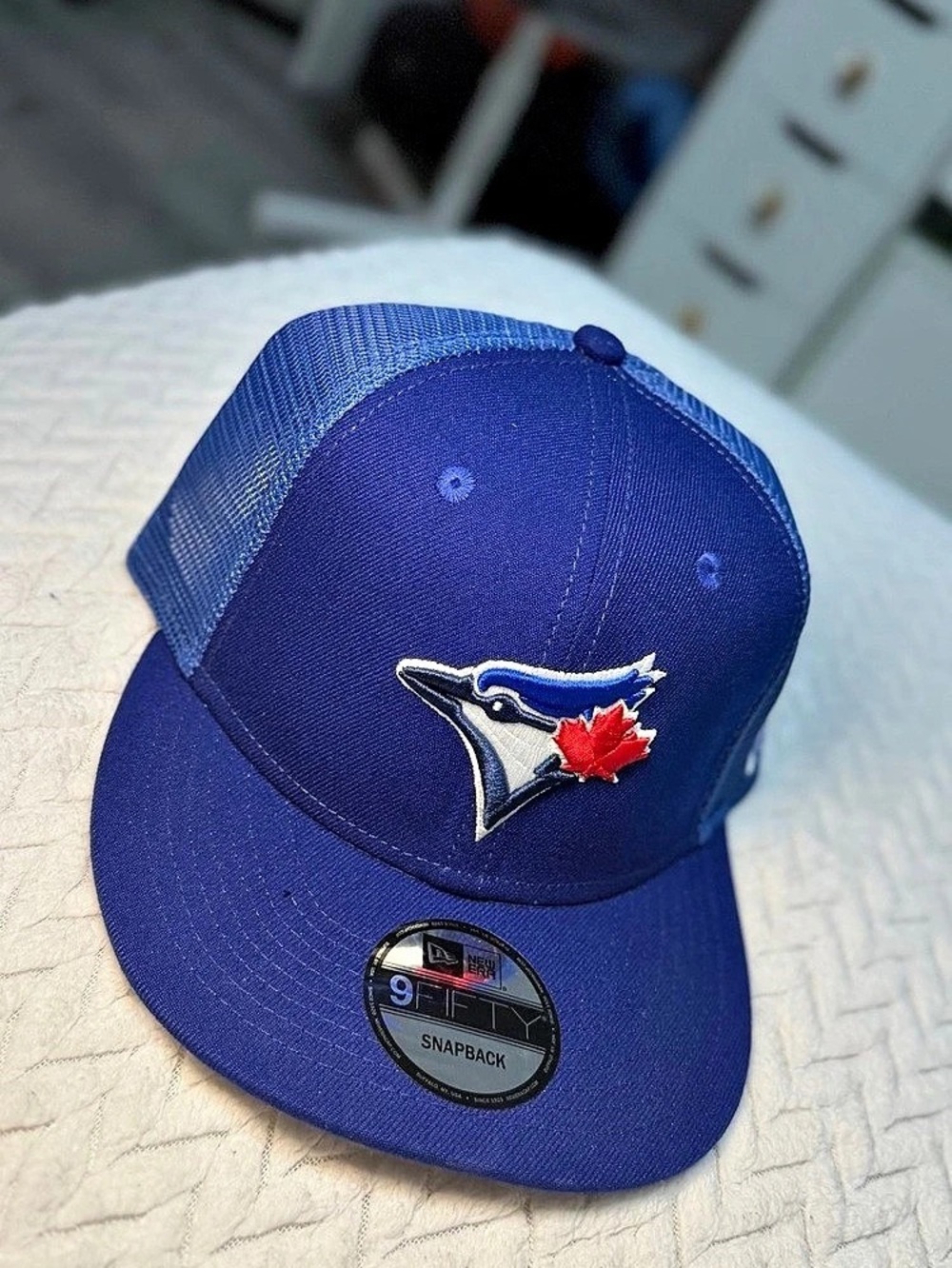 New Era Toronto Blue Jays 9FIFTY Trucker Snapback Hat Blue & Red